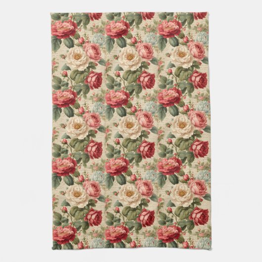  Roos Junk Journal Page Theedoek (Verticaal)