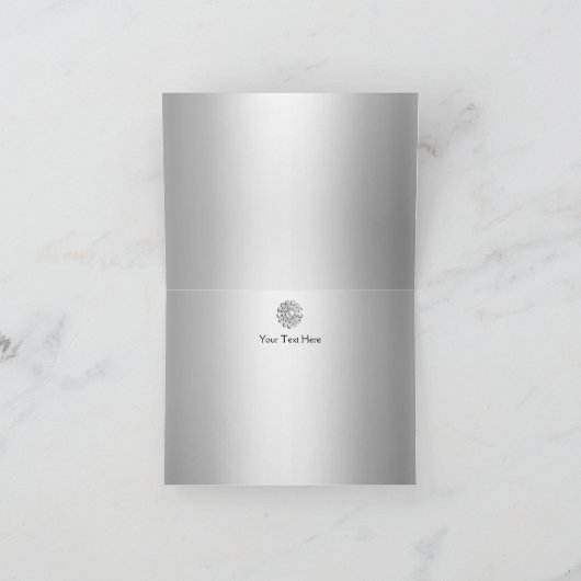 Roos & Juweel Zilver 25e Jubileum Dank U Bedankkaart (Binnen)