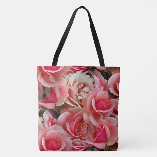Roos Juxtapose  bloemmotief Tote Bag (Voorkant)