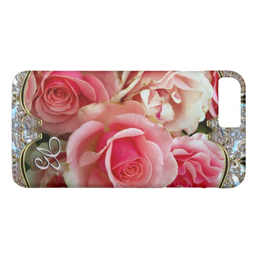 Roos Juxtapose Monogram Case-Mate iPhone Case (Achterkant (Horizontaal))