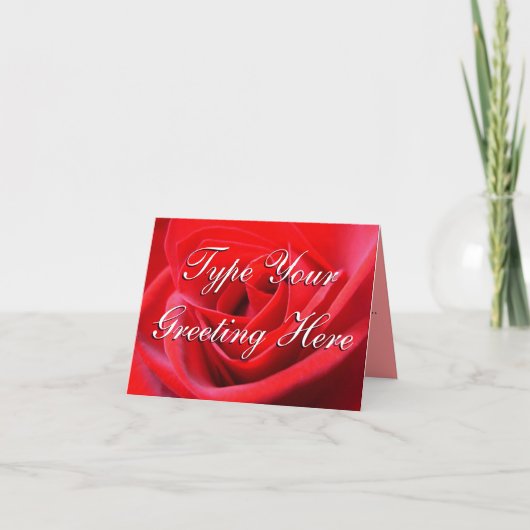 Roos kaart Red Rose Aangepast Wenskaart (Voorkant)