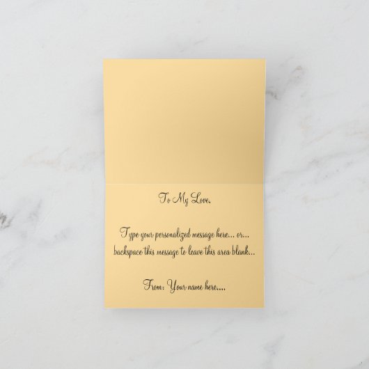 Roos Kaart White Rose Custom Wenskaart (Binnen)