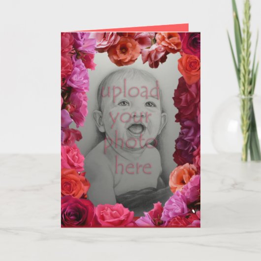 Roos Kaarten Roze bloemen Aangepast Wenskaart (Voorkant)