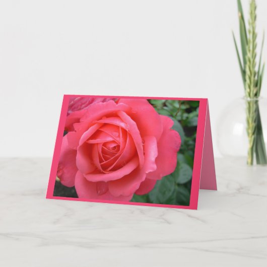 Roos Kaarten Roze bloemen Aangepast Wenskaart (Voorkant)