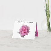 Roos Kaarten Roze Bloemen Aangepast Wenskaart (Achterkant)