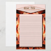 Roos Kaleidoscoop Linds Stationery Briefpapier (Voorkant / Achterkant)
