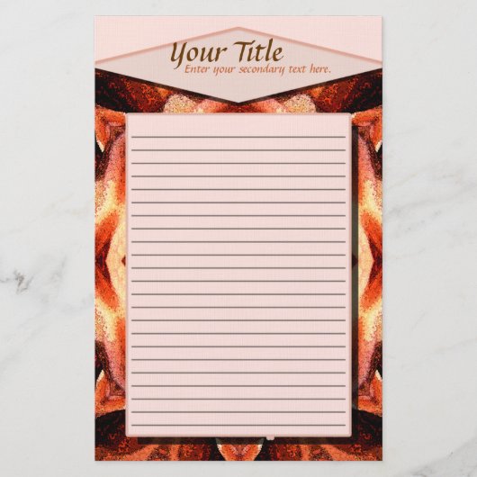 Roos Kaleidoscoop Linds Stationery Briefpapier (Voorkant)
