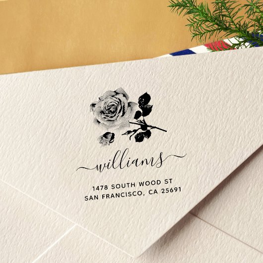 Roos kalligrafierendement  zelfinktende stempel