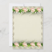  Roos & kant bruiloft repetitie uitnodiging (Achterkant)