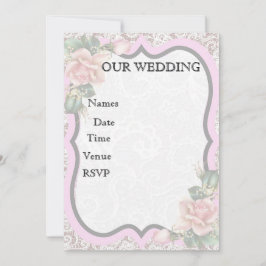  Roos & kant Lijst – Zacht Roze Bloemen Kaart