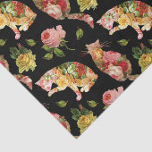 Roos Katten Vintage Floral Tissuepapier (Detail)