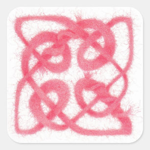 ROOS KELTISCHE KNOOP Grote Vierkante Stickers