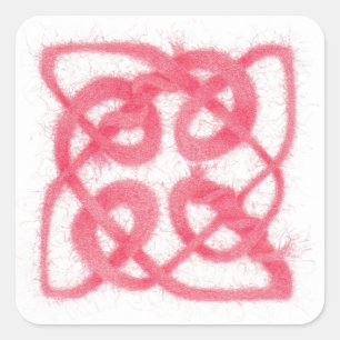ROOS KELTISCHE KNOOP Kleine Vierkante Stickers
