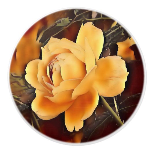 Roos Keramische Knop (Voorkant)