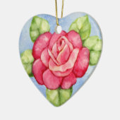 Roos kerst kerstversiering keramisch ornament (Links)
