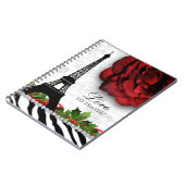 Roos kerstavond in Parijs Eiffel Tower Notitieboek (Linkerzijde)