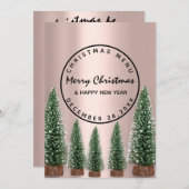 Roos kerstfeestdag wintermenu Groen Menu (Voorkant / Achterkant)