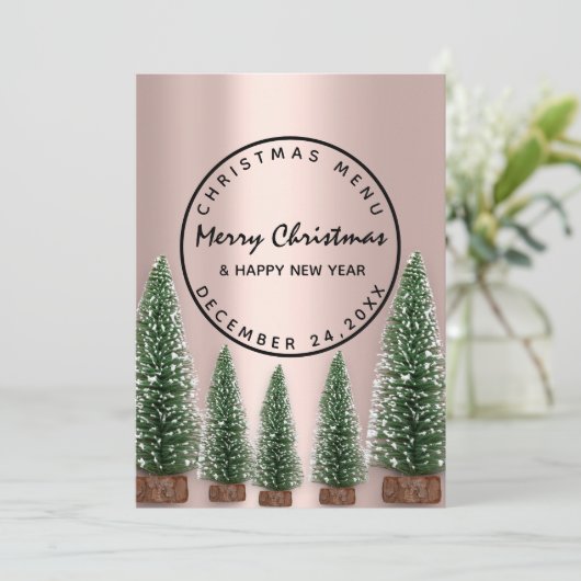 Roos kerstfeestdag wintermenu Groen Menu (Staand voorkant)