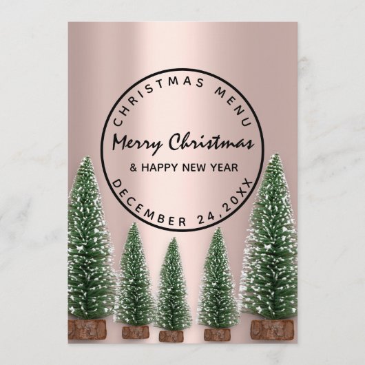 Roos kerstfeestdag wintermenu Groen Menu (Voorkant)