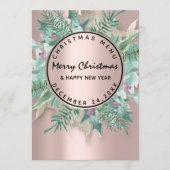 Roos kerstmis winterfeest wintermenu Floral Menu (Voorkant)