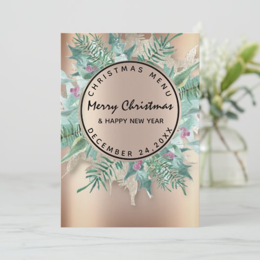 Roos kerstmis winterfeestdag wintermenu Wreater Menu (Staand voorkant)