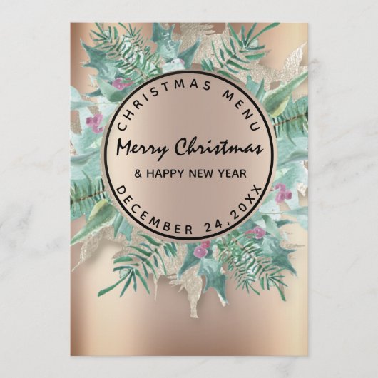 Roos kerstmis winterfeestdag wintermenu Wreater Menu (Voorkant)