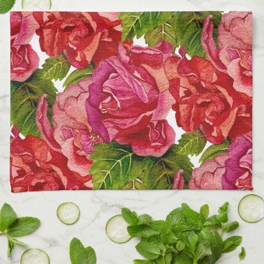 Roos keukenhanddoek #2 (Gevouwen)