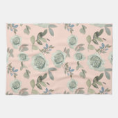 Roos keukenhanddoeken voor Waterverf van perziken (Horizontaal)