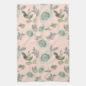 Roos keukenhanddoeken voor Waterverf van perziken (Verticaal)