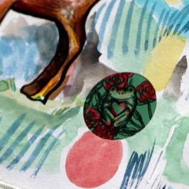 Roos Kikker Rozen Kikkerroop Ronde Sticker