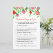 Roos kinderrijmpjes quiz baby shower spel (Staand voorkant)