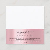 Roos KISS LIPS Makeup Artist White Girly Vierkante Visitekaartje (Achterkant)