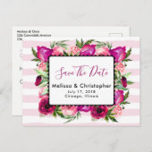 Roos & Klaproos Bloemboeket Huwelijk Save The Date Aankondigingskaart (Voorkant / Achterkant)