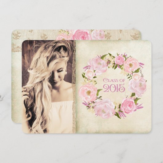  Roos Klasse van 2015 Afstuderen Kaart (Voorkant / Achterkant)
