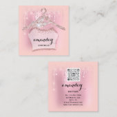 Roos Kleding bedreigde Mode Roze Drip QR Vierkante Visitekaartje (Voorkant / Achterkant)