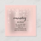 Roos Kleding bedreigde Mode Winkel glittergreep Vierkante Visitekaartje (Achterkant)