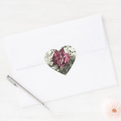 Roos kleur hart sticker (Envelop)