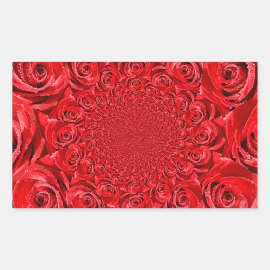 Roos-kleurige wereld: Floral Fantasy Rechthoekige Sticker (Voorkant)