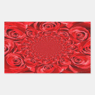 Roos-kleurige wereld: Floral Fantasy Rechthoekige Sticker