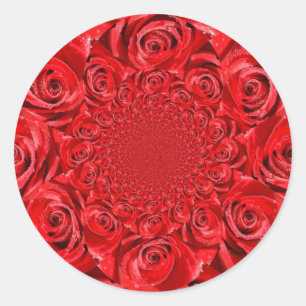 Roos-kleurige wereld: Floral Fantasy Ronde Sticker