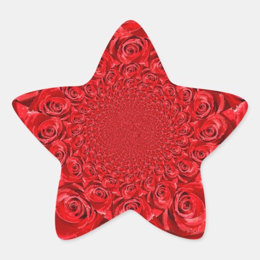 Roos-kleurige wereld: Floral Fantasy Ster Sticker (Voorkant)