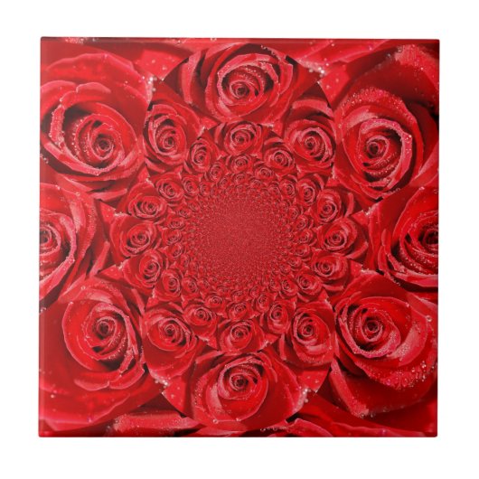 Roos-kleurige wereld: Floral Fantasy Tegeltje (Voorkant)