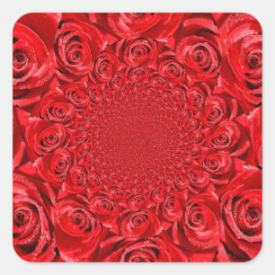 Roos-kleurige wereld: Floral Fantasy Vierkante Sticker