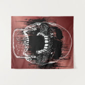 Roos Kleurwand Thema - Menselijke schedel Wandkleed (Voorkant (horizontaal))