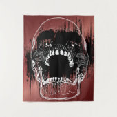 Roos Kleurwand Thema - Menselijke schedel Wandkleed (Voorkant)