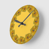 Roos Klok Geel roze  Wandklokklokje Roos Gift (Hoek)