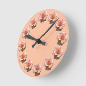 Roos Klok Wildrose Wall Klock Peach Roos Clock (Hoek)
