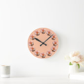 Roos Klok Wildrose Wall Klock Peach Roos Clock (Huis)