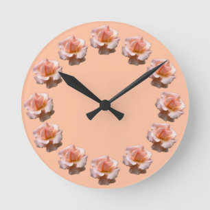 Roos Klok Wildrose Wall Klock Peach Roos Clock
