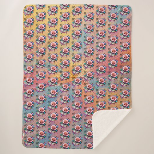 roos kompas: een symbool van liefde en gelukzaligh sherpa deken (Voorkant)